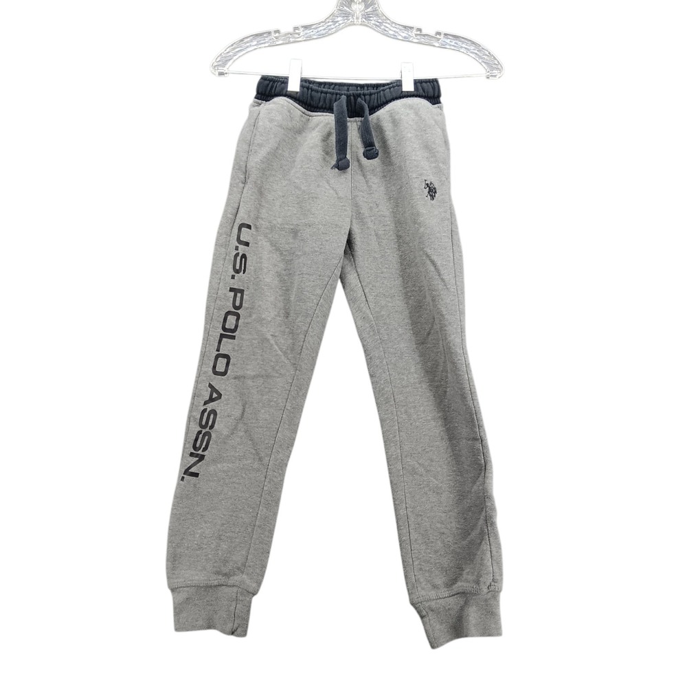 U.S. Polo Assn‎ Youth Sweatpants Size 6/7 Gray Jogger Pants Logo Boys Drawstring